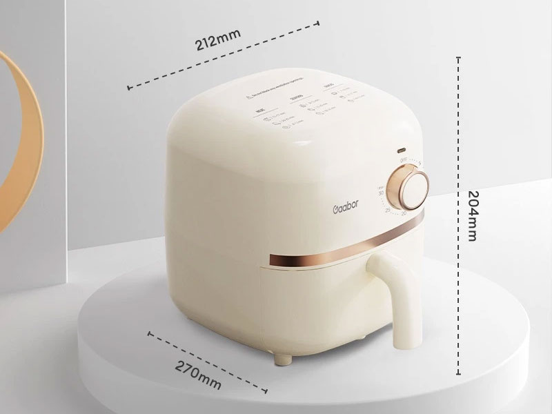 kích thước nồi chiên không dầu Gaabor 2L AF20M-YE01S