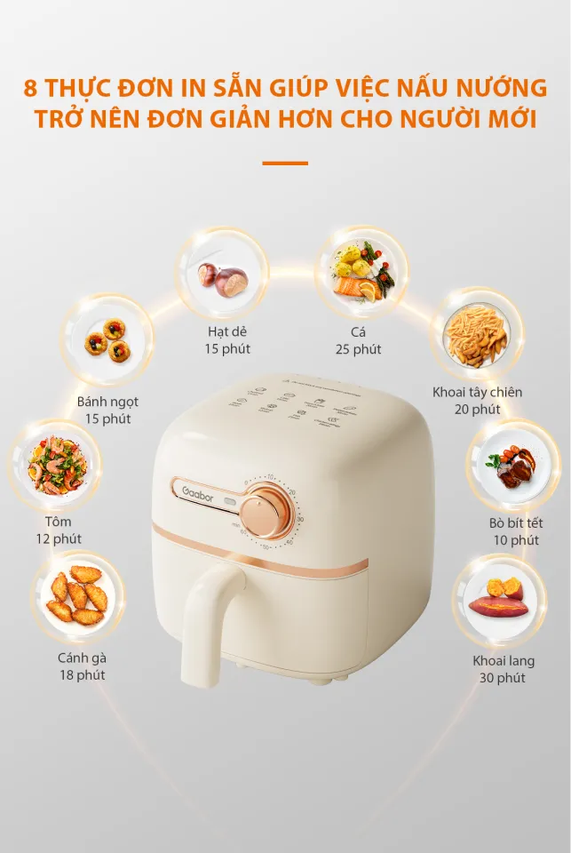 nồi chiên không dầu Gaabor 2L AF20M-YE01S có tốt không